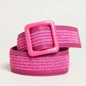 NWT Weekend Max Mara Raffia Effect Belt Size: Small Pink Spring/Summer
